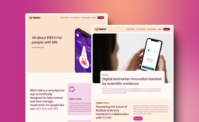 Indivi website design screenshots