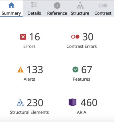 WAVE accessibility test