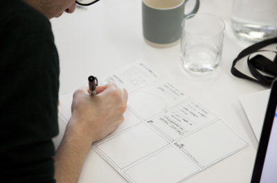 Storyboarding the steps for prototyping
